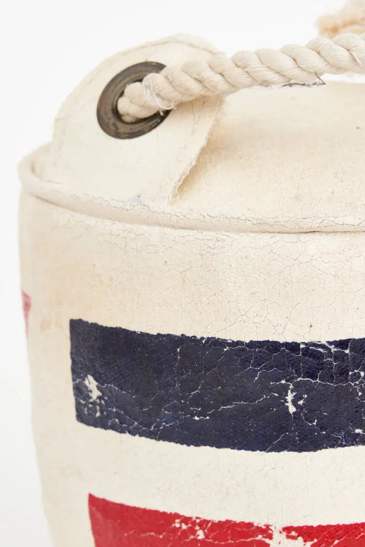 Tope de puerta bandera náutica en lona y cuerda. DECORACIÓN BATELA