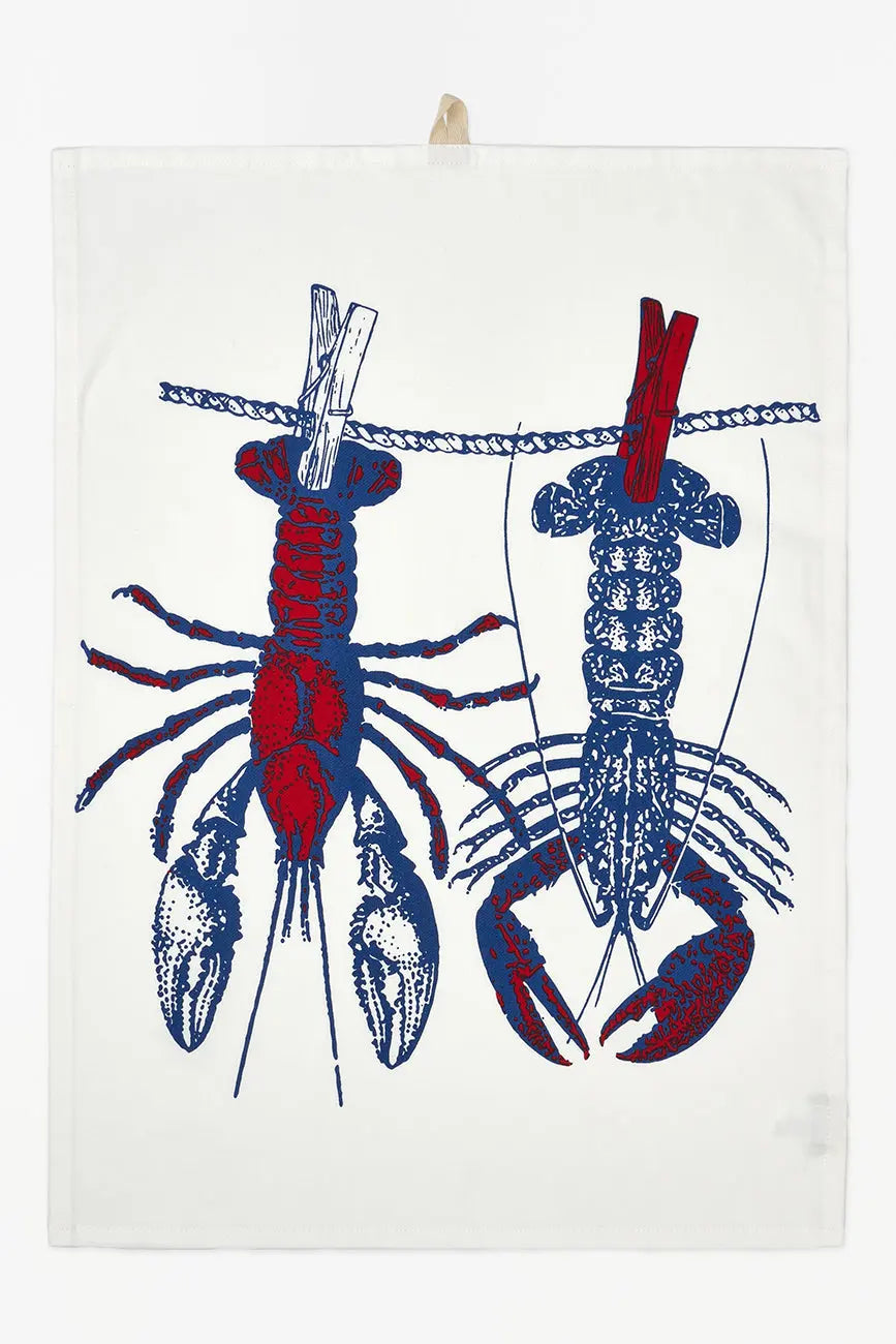 Trapo de cocina con langostas algodón drill