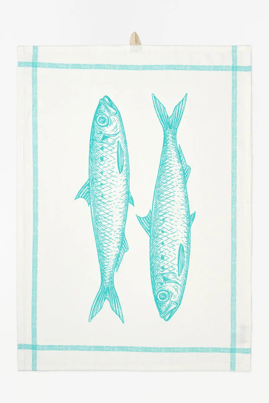 Trapo de cocina con peces algodón drill