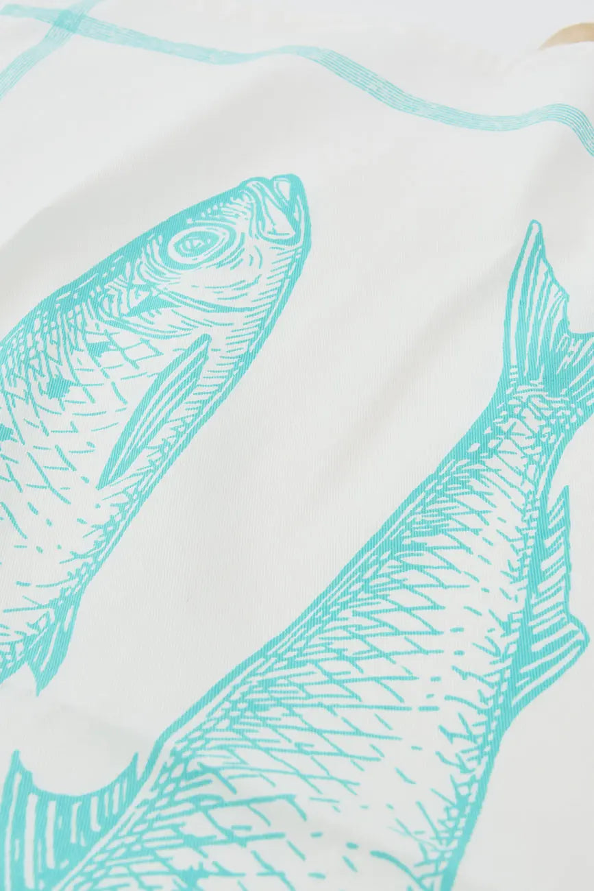 Trapo de cocina con peces algodón drill