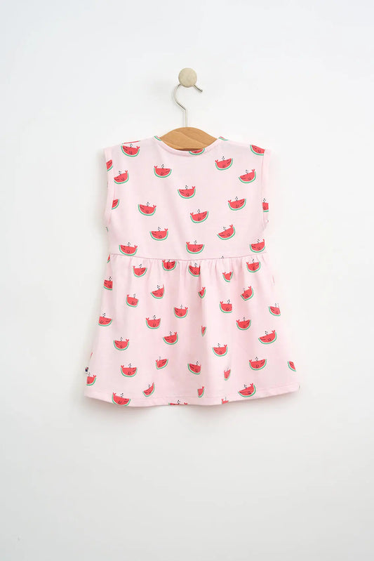 Sleeveless printed baby dress