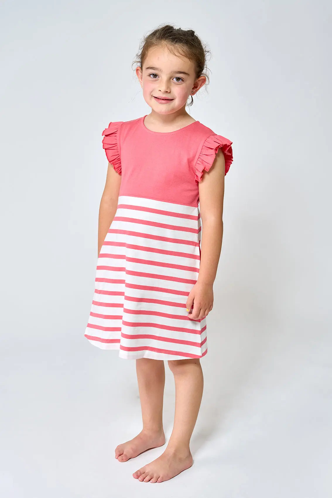 Sailor dress with ruffles on the sleeve