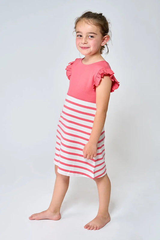 Sailor dress with ruffles on the sleeve