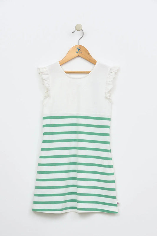 Sailor dress with ruffles on the sleeve
