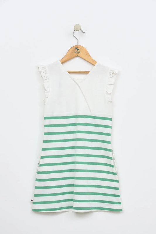 Sailor dress with ruffles on the sleeve
