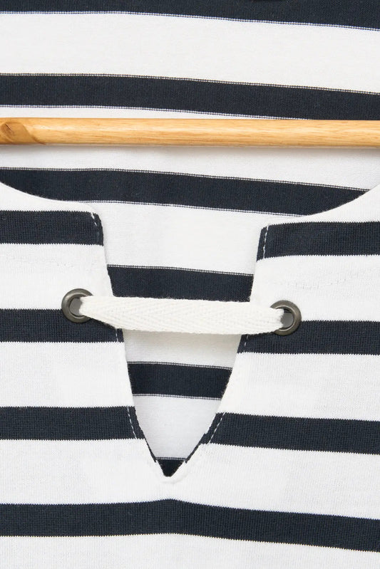 Vestido camiseta corto de algodón escote abierto