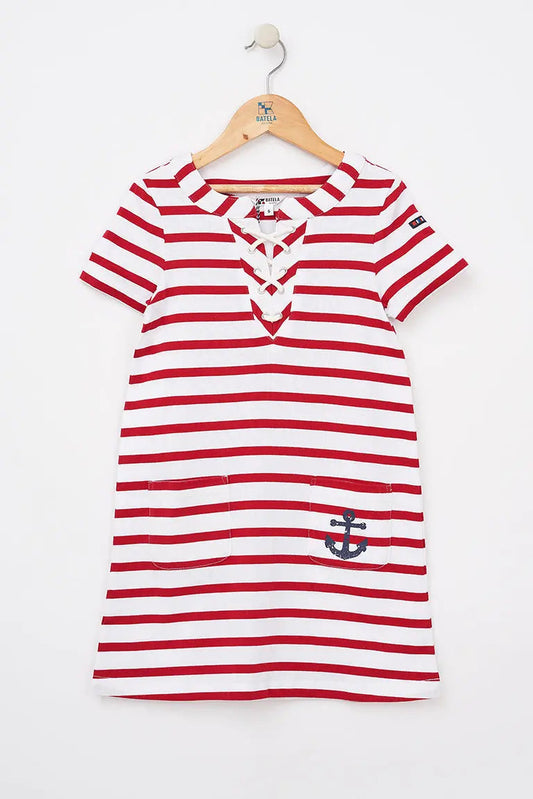 Striped cotton sailor dress