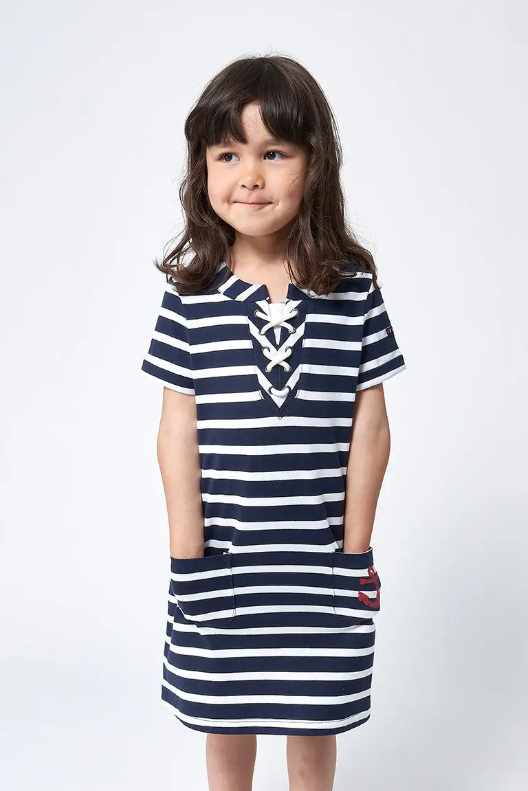 Striped cotton sailor dress