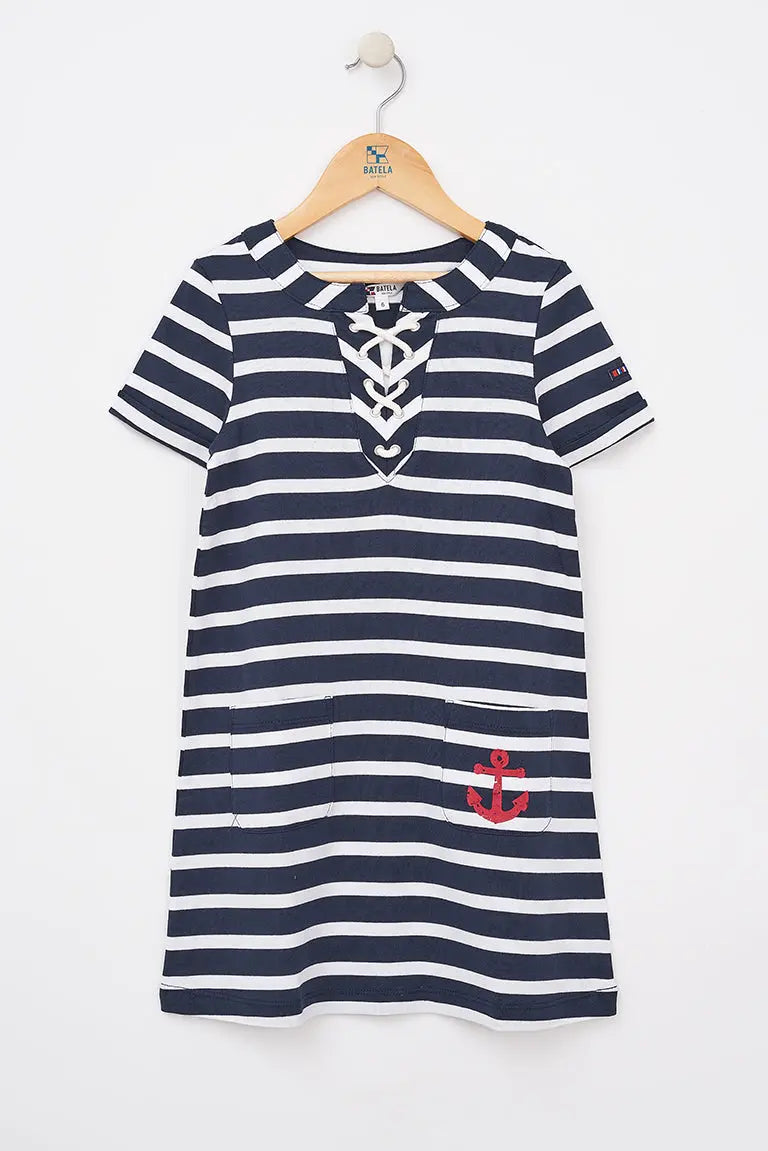 Striped cotton sailor dress