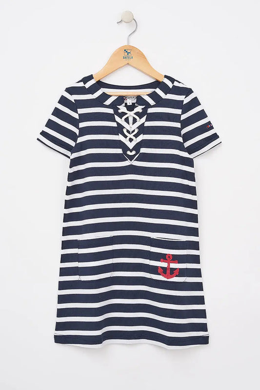 Striped cotton sailor dress