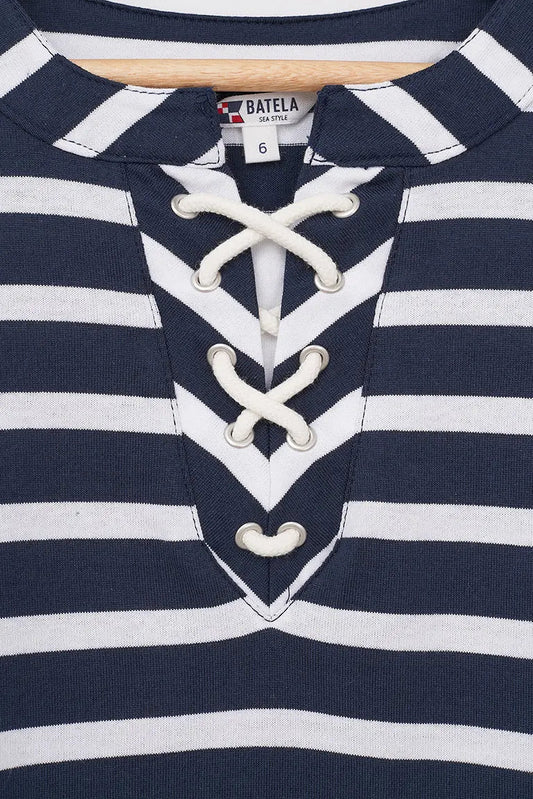 Striped cotton sailor dress