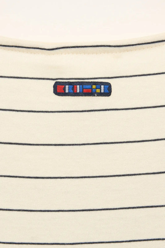 Fine stripe cotton midi dress