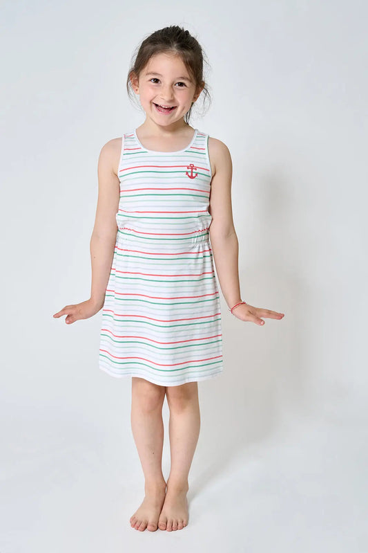 Vestido de tirante a rayas 100% algodón