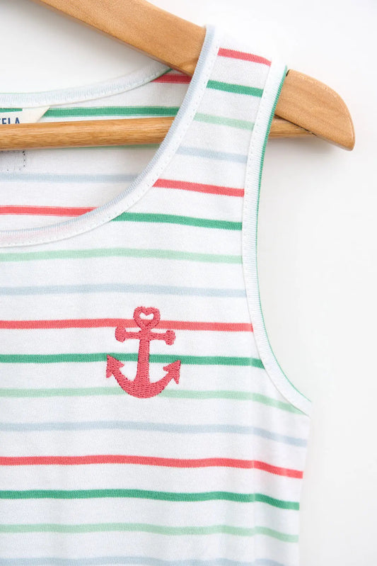 Vestido de tirante a rayas 100% algodón