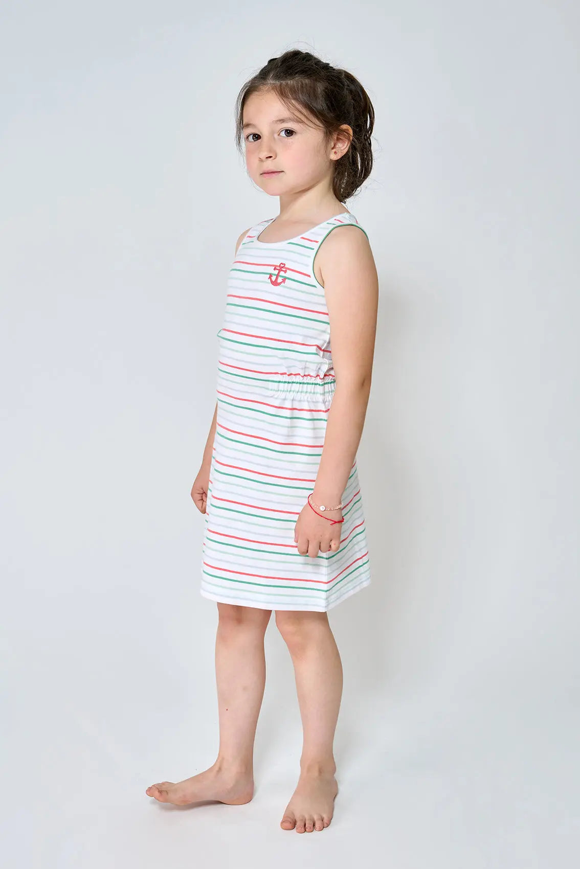 Vestido de tirante a rayas 100% algodón