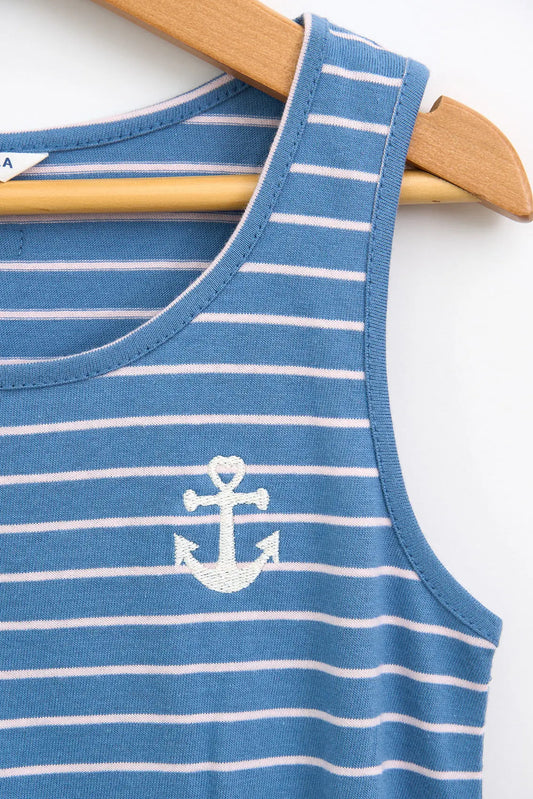Vestido de tirante a rayas 100% algodón