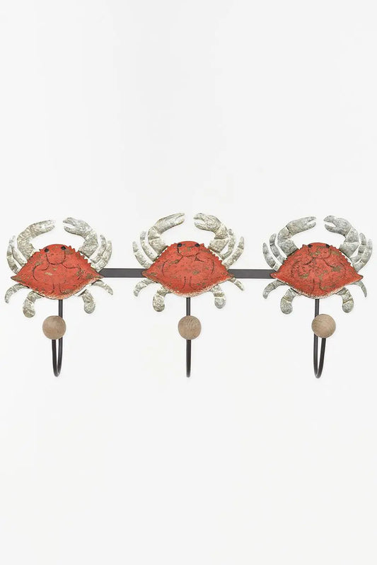 Crab coat rack made of wood and metal