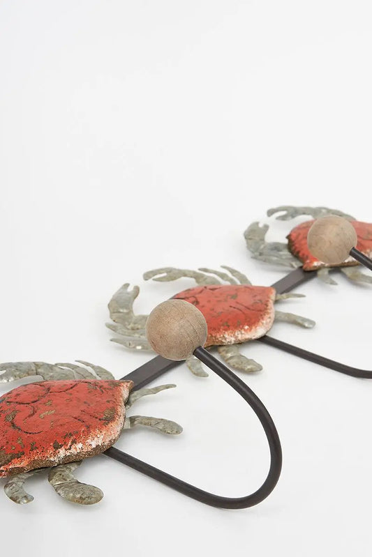 Crab coat rack made of wood and metal