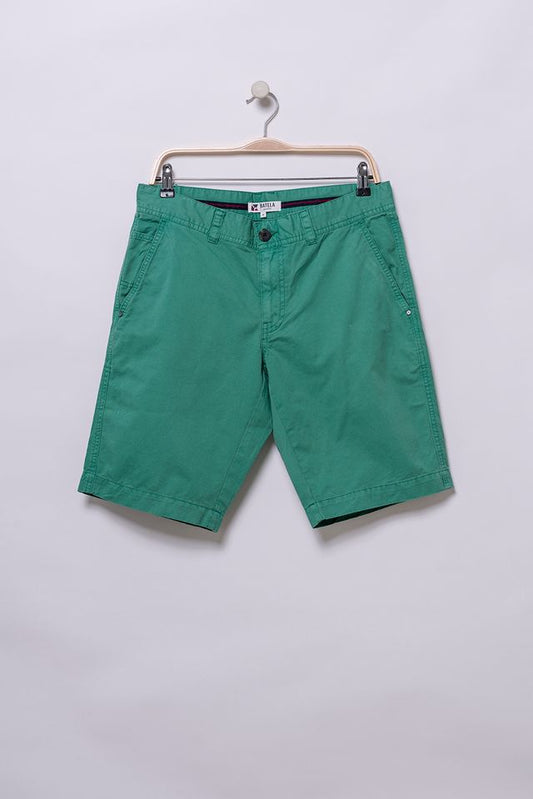 Plain cotton Bermuda shorts