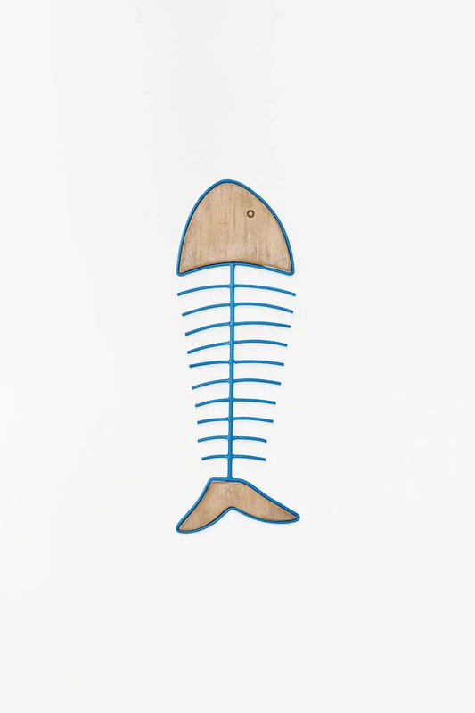 Raspa de pez hecha de madera y metal, para pared - D2268 Batela