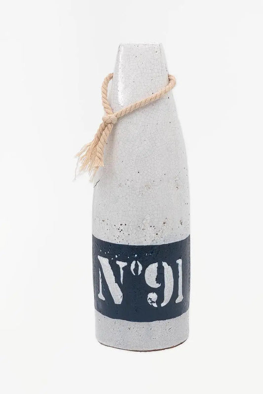 Boya de cerámica blanca y azul - D2142 Decoración Náutica Batela