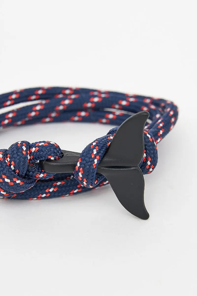 Pulsera de cuerda multicolor con cola de ballena