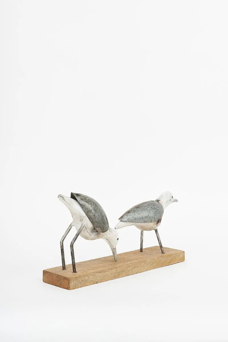 Dos pájaros de metal reciclado Batela