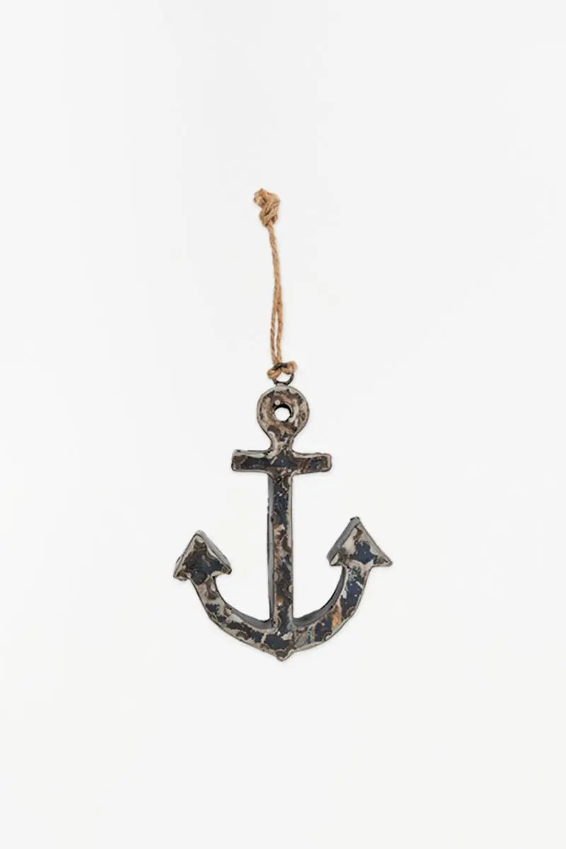 Colgante ancla en chapa reciclada bidones - D7076 Batela