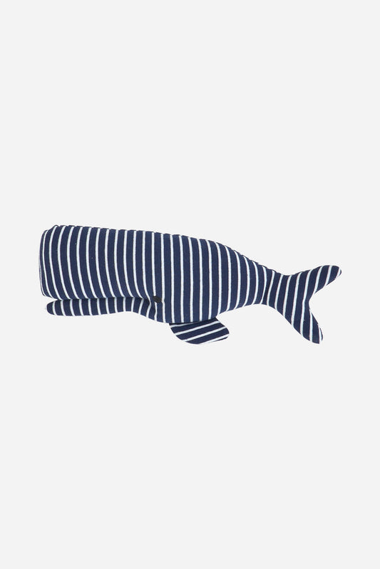 Striped whale plush toy