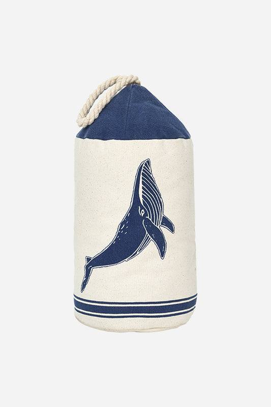 Cotton doorstop with whale