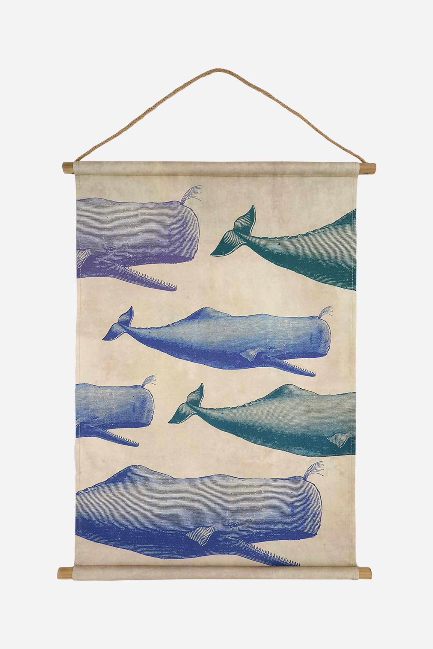 Decorative wall tapestry with whales