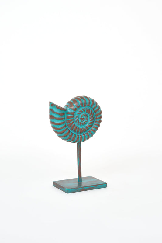 Caracola metal decorativa con base