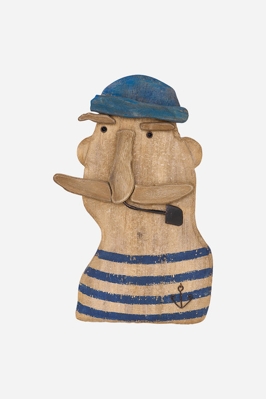 Wooden sailor figure driftwood 22 cm