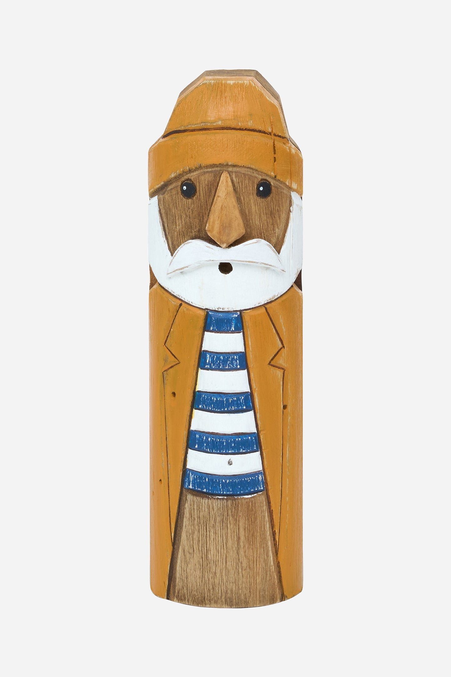 Marinero decorativo de madera con chubasquero