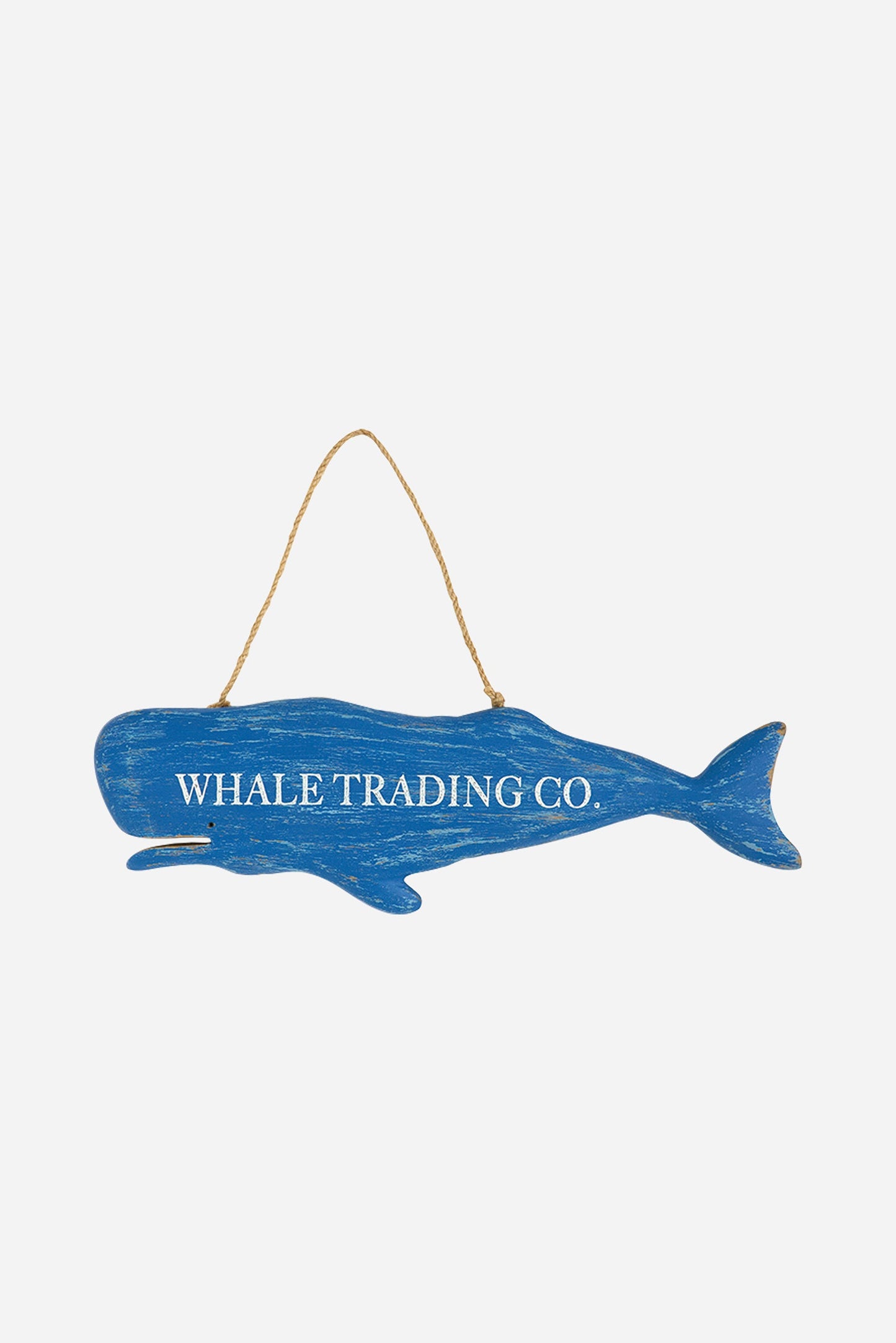 Suspension baleine en bois avec corde