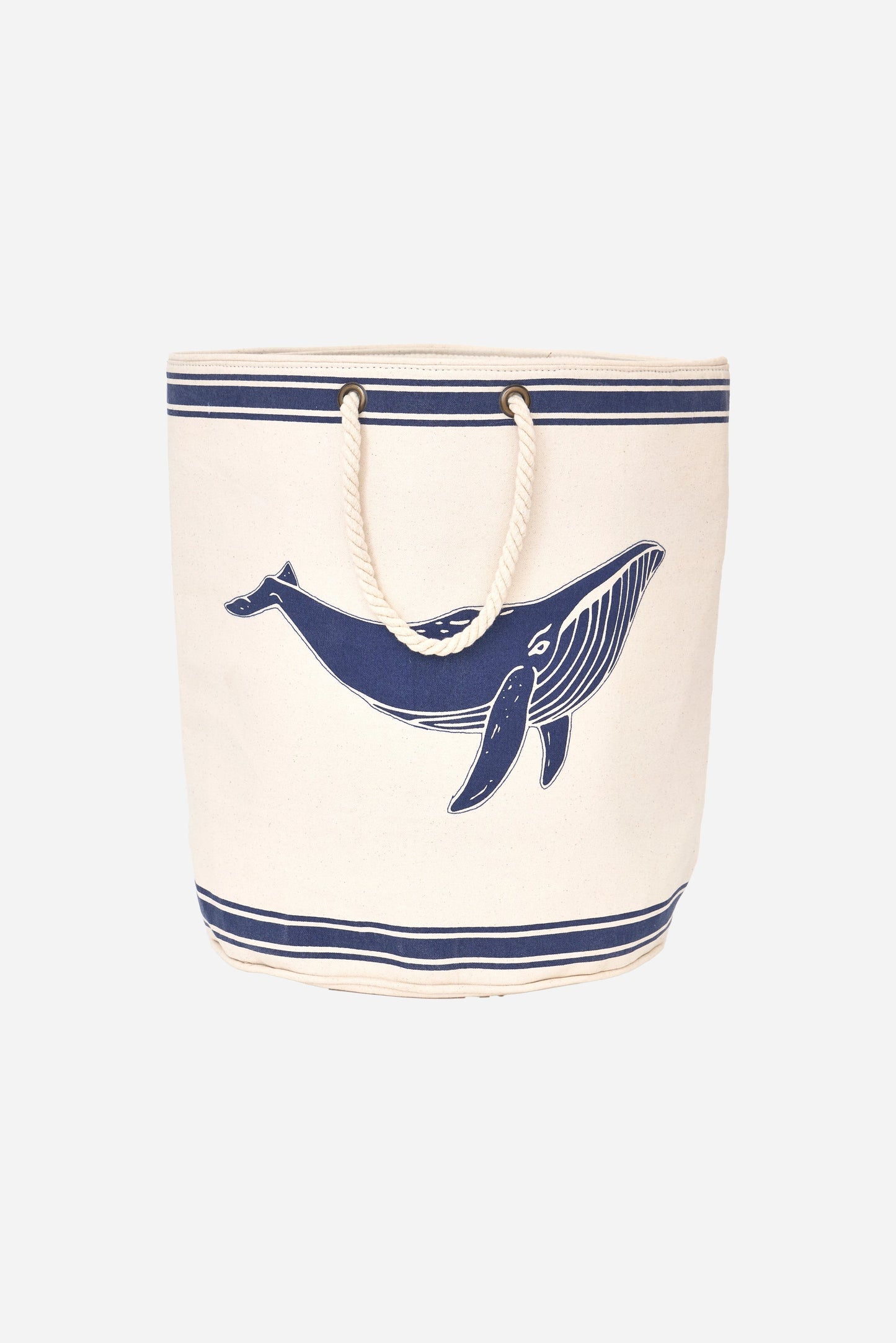 Nautical laundry bag with whale