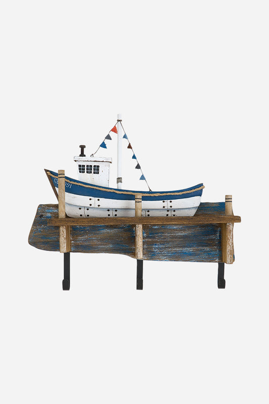 Perchero forma barco en madera