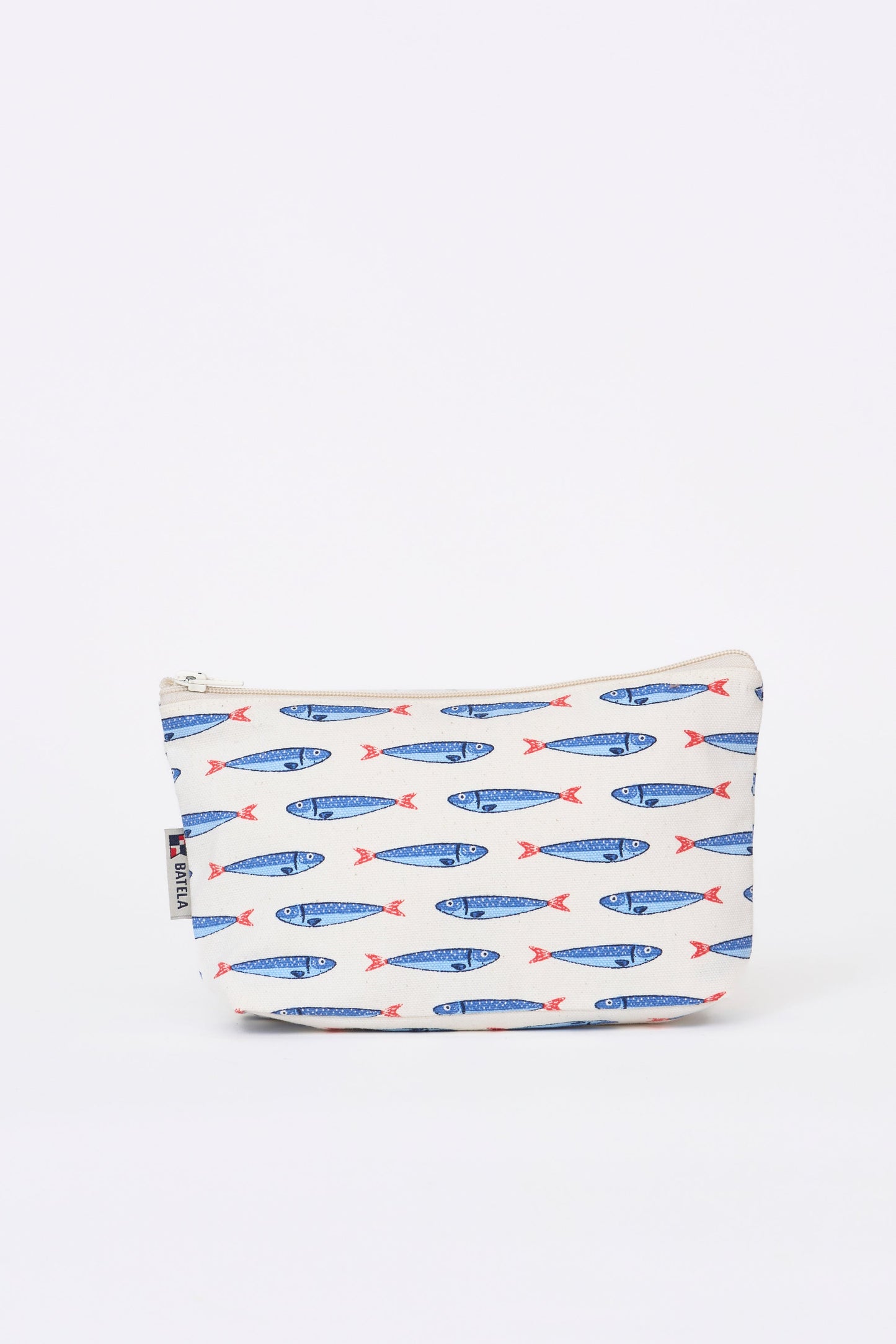 Cotton toiletry bag with fish print