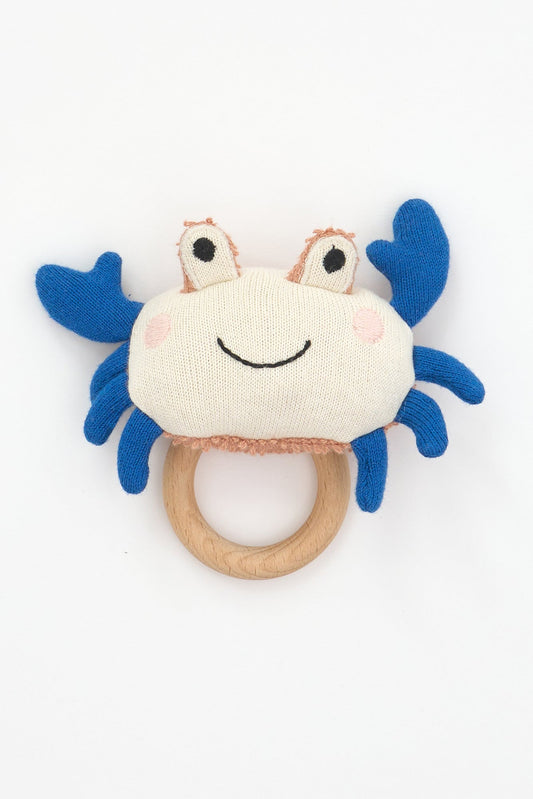 Rattle with plush crab