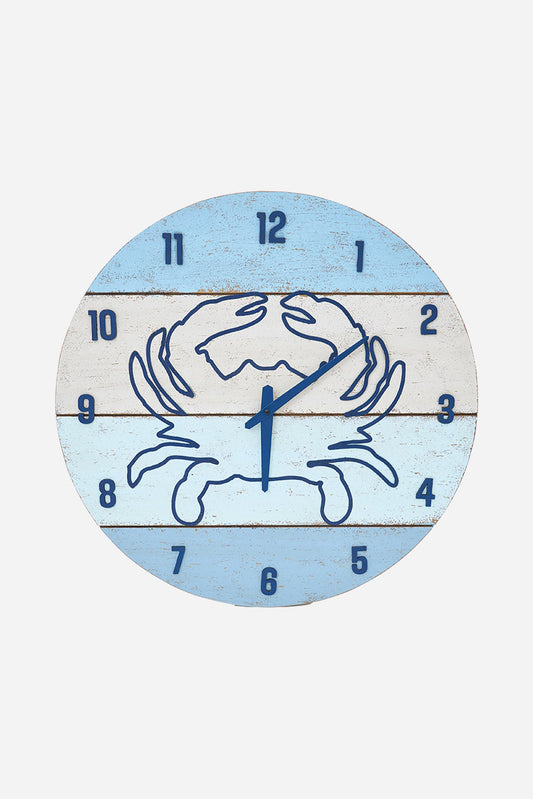 Reloj de pared de madera con cangrejo