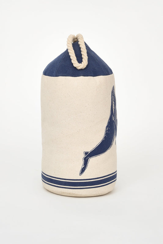 Cotton doorstop with whale