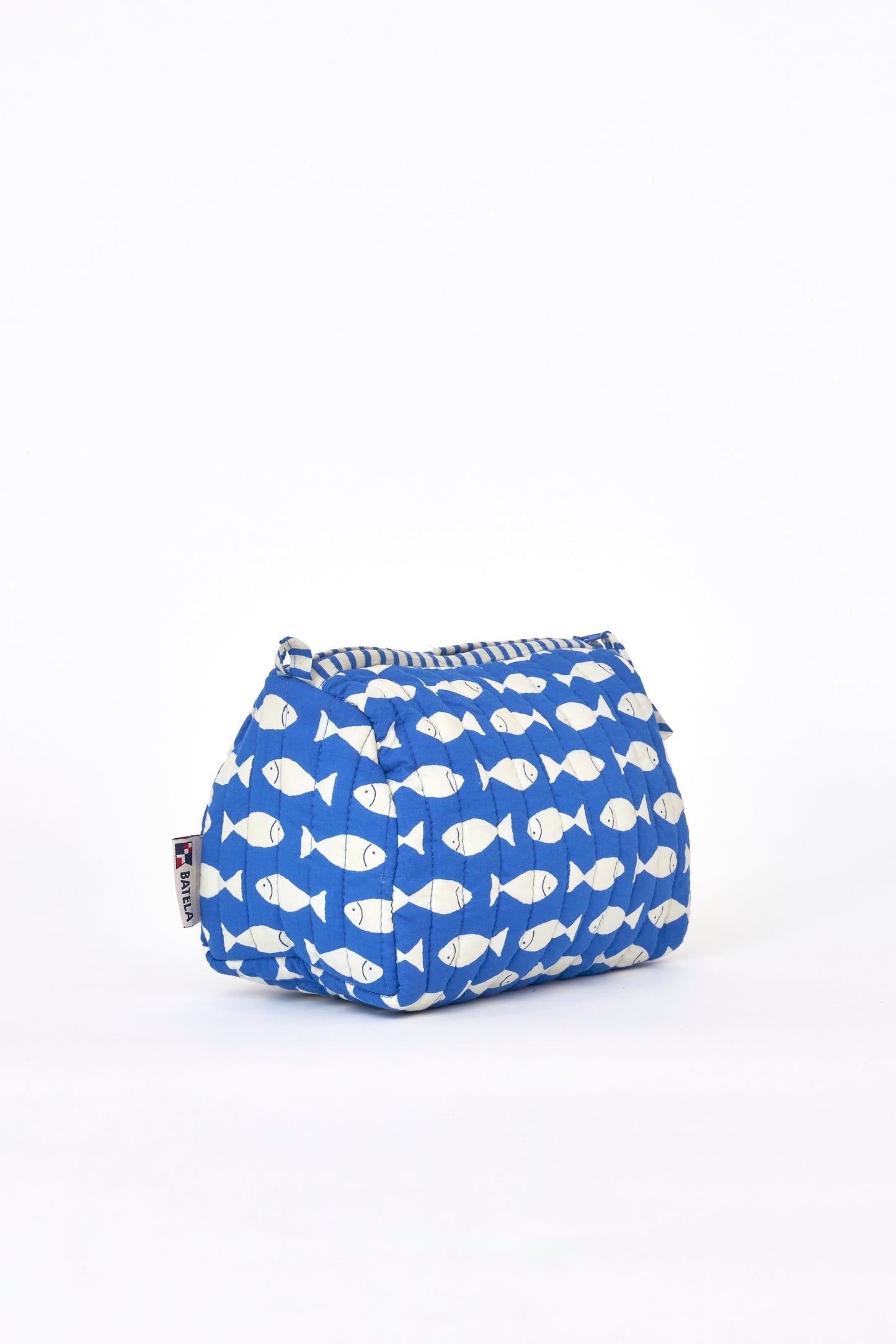 Neceser marinero de algodón con estampado de peces