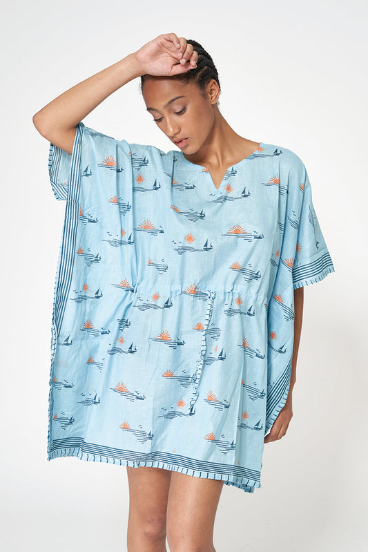 Sunset poncho, coastal style