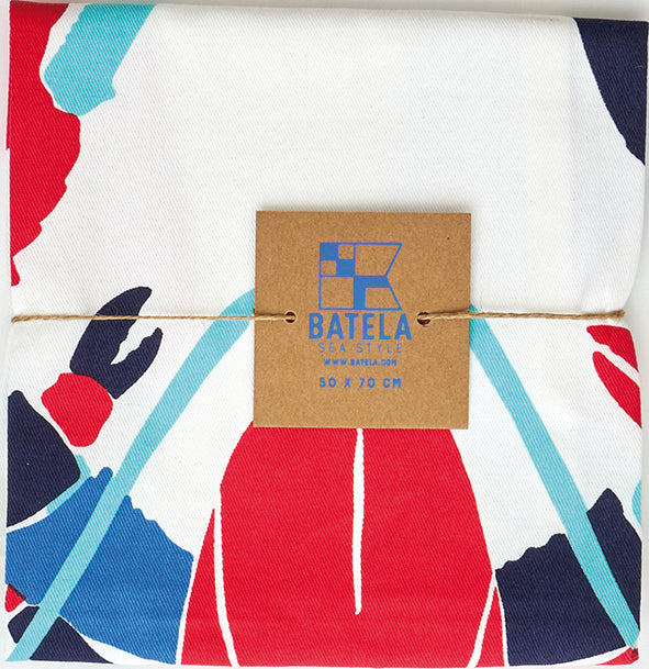 Paño cocina algodón langosta ilustrada