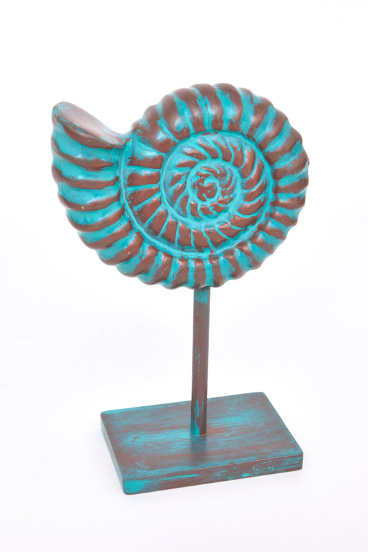 Caracola metal decorativa con base