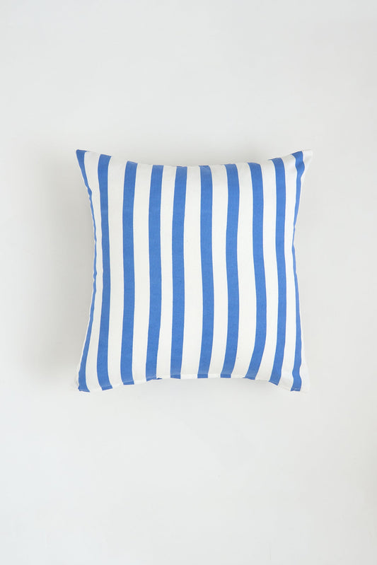 Cotton cushion with fish and stripes