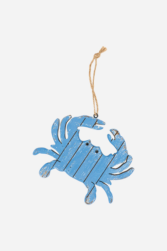 Colgante de madera con forma de cangrejo