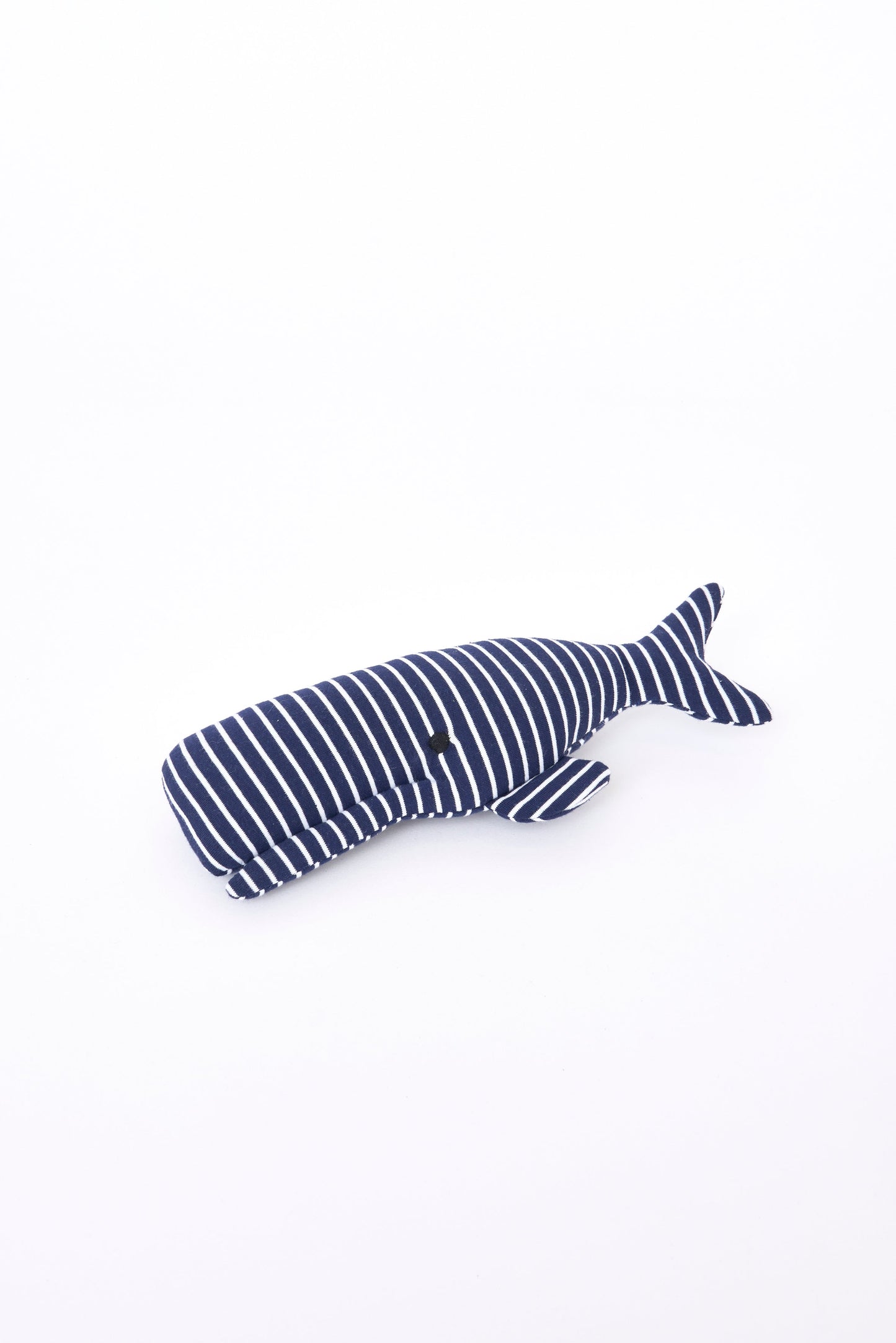 Striped whale plush toy