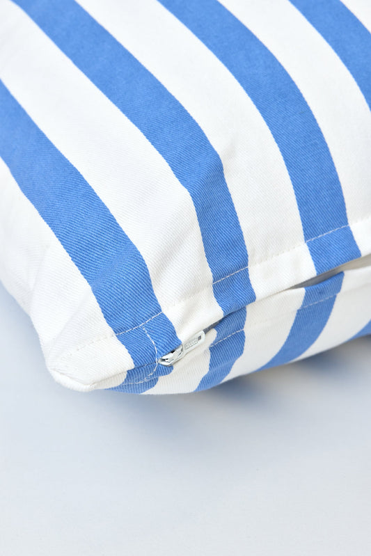 Cotton cushion with fish and stripes