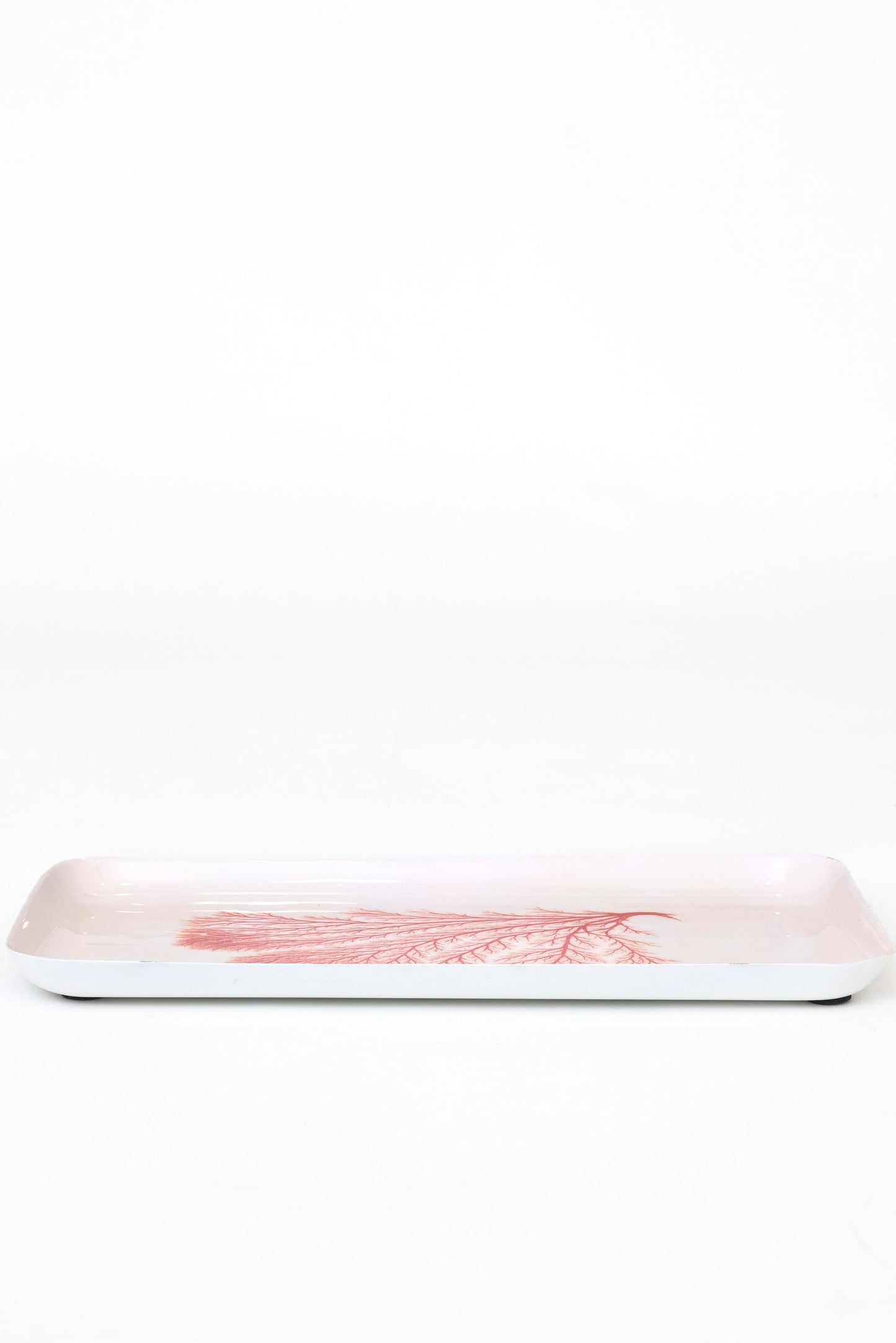 Coral metal tray, red format
